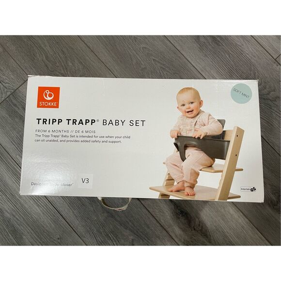 Stokke Tripp Trapp Baby Set V3 High Chair Blue For 6 Months Plus Safety Support - Picture 1 of 5